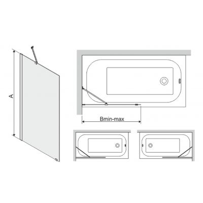 Sanplast Free Line II parawan nawannowy 70 cm 1-częściowy chrom połysk/szkło przezroczyste 600-261-0500-42-401