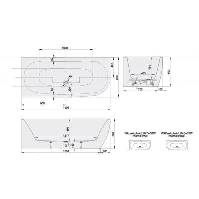 Sanplast Luxo wanna z obudową 180x80 cm lewa biała 610-370-1220-01-000