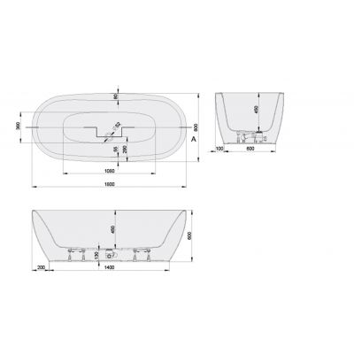 Sanplast Luxo wanna wolnostojąca 180x80 cm owalna biała 632-370-1380-01-010