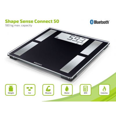 Soehnle Shape Sense Connect 50 waga łazienkowa analityczna czarna/srebrna 63879