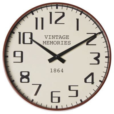 Splendid Retro zegar ścienny biały-brązowy AZ-RETRO