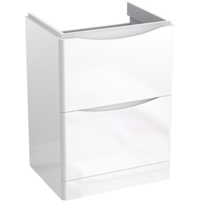 Zestaw Strama Austin umywalka z szafką 60 cm stojącą biały połysk (9909060, 1110200)
