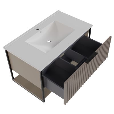 Strama Turf szafka 79.5x46 cm podumywalkowa wisząca szary 24.103.66