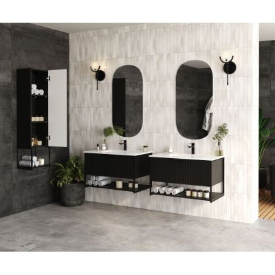 Strama Turf szafka 79.5x46 cm podumywalkowa wisząca czarny mat 24.103.88