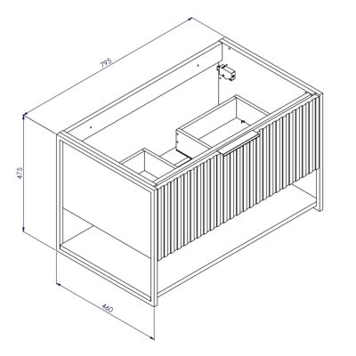 Strama Turf szafka 79.5x46 cm podumywalkowa wisząca czarny mat 24.103.88