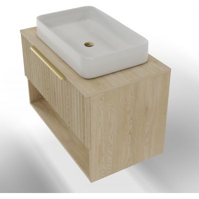 Strama Tibu szafka 80x48,3x51,7 cm podumywalkowa wisząca dąb craft 48.101.25