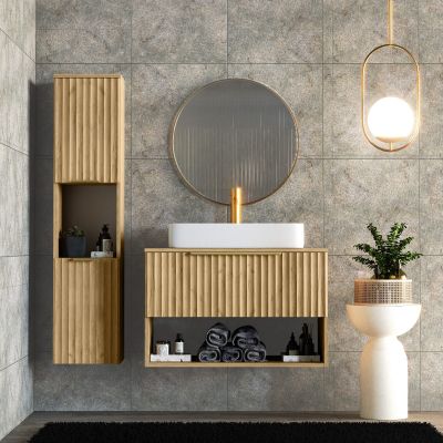 Strama Tibu szafka 80x48,3x51,7 cm podumywalkowa wisząca dąb craft 48.101.25