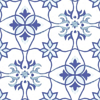 Savoia Vietri Decoro Blue Mix Lucido dekor ścienno-podłogowy 22x22 cm biało-niebieski