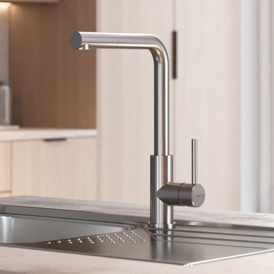 Zestaw Teka Flexlinea zlewozmywak stalowy 44x38 cm z baterią kuchenną UNI 9331 inox (115000015, 116020022)