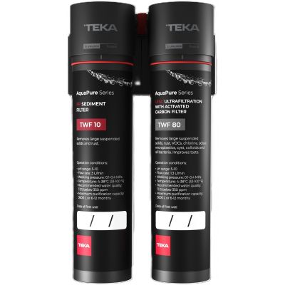 Zestaw Teka Uni bateria kuchenna do filtra wody stojąca inox z filtrem podzlewozmywakowym (116080001, 118510001)