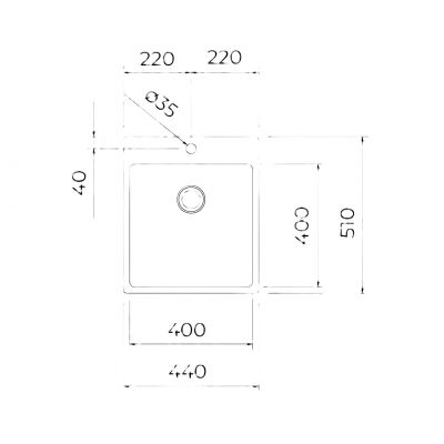Teka Forline zlewozmywak stalowy 51x44 cm stal 115000081