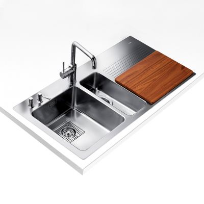 Teka Frame 1 1/2 B 1/D zlewozmywak stalowy 97x51 cm prawy stal polerowana 40180641