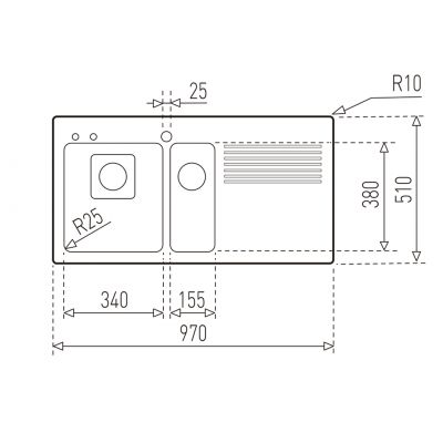 Teka Frame 1 1/2 B 1/D zlewozmywak stalowy 97x51 cm prawy stal polerowana 40180641