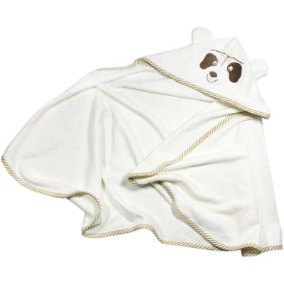 Texpol Panda ręcznik z kapturkiem 60x120 cm z uszami bambusowy ecru