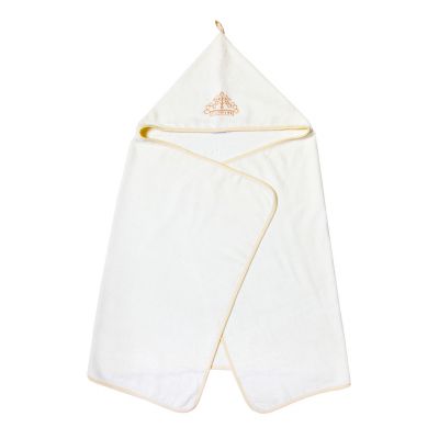 Texpol Mała Księżniczka ręcznik z kapturkiem 70x140 cm bambusowy ecru