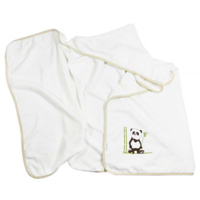 Texpol Panda ręcznik z kapturkiem 70x140 cm bambusowy ecru