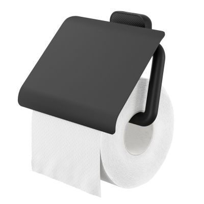 Tiger Carv uchwyt na papier toaletowy z pokrywą czarny 800239