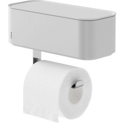 Tiger 2 store uchwyt na papier toaletowy z pojemnikiem do przechowywania biały 800379