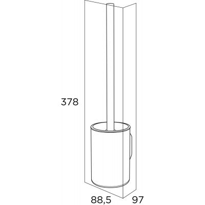 Tiger Ace szczotka toaletowa z pojemnikiem stal szczotkowana nierdzewna 800597