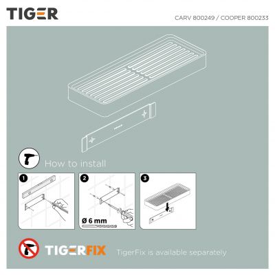 Tiger Carv półka łazienkowa 28 cm czarna 800249