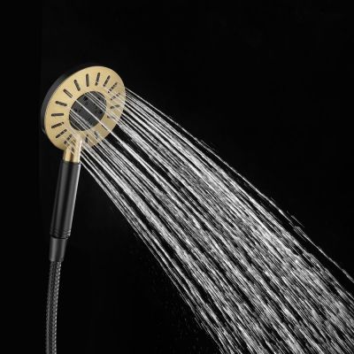 Tiger Splash Akcent zestaw prysznicowy ścienny czarny mat/mosiądz błyszczący 1714945644