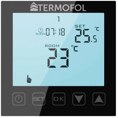 Termofol TF-H termoregulator podtynkowy czarny TF-H1BLACK