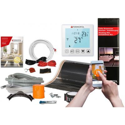 Termofol TF folia grzewcza 1 m2 140W/m2 z akcesoriami i termoregulatorem TF-WIFI białym TF305.140.WIFI.10