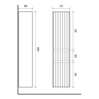 Uptrend Melito szafka 37,5x30x165 cm boczna wisząca szałwia mat 002-SW38-03