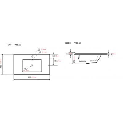 Uptrend Nava umywalka z szafką i uchwytami 80,5 cm białą 004SU8001UP4530800
