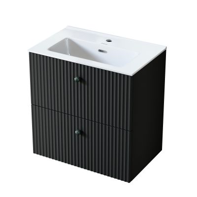 Uptrend Panarea szafka 59,6x38,2x60 cm podumywalkowa wisząca Obsidian Black mat 005BL6003