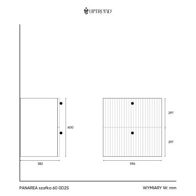 Uptrend Panarea szafka 59,6x38,2x60 cm podumywalkowa wisząca Cashmere Veil mat 005SU6002
