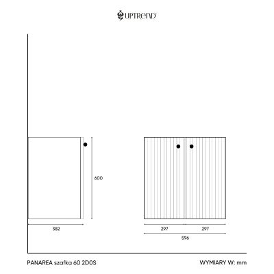 Uptrend Panarea szafka 59,6x38,2x60 cm podumywalkowa wisząca Cashmere Veil mat 005SU6005