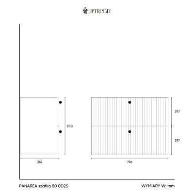 Uptrend Panarea szafka 79,6x38,2x60 cm podumywalkowa wisząca Cashmere Veil mat 005SU8002