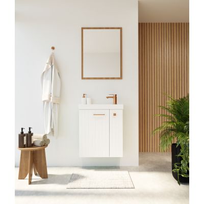 Uptrend Nook umywalka z szafką i uchwytami 55 cm biały mat/miedziany 010SU5502TR41366