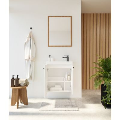 Uptrend Nook umywalka z szafką i uchwytami 55 cm biały mat/gun metal 010SU5503TR41366