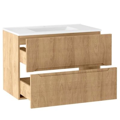 Uptrend Mavi umywalka z szafką 81 cm dąb hikora naturalna 012-SU80-02+UP4530-800