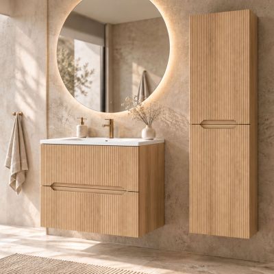 Uptrend Mavi szafka 35x27x130 cm boczna wisząca dąb hikora naturalna 012-SW40-02