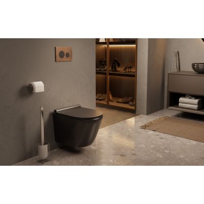 Uptrend Caneo miska WC wisząca Up-Rim z deską wolnoopadającą czarny mat TR2196D-U18