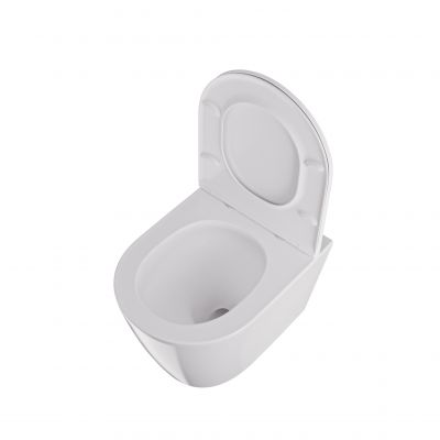 Uptrend Amaro miska WC z deską wolnoopadającą wisząca bez kołnierza ze spłukiwaniem wirowym biały połysk TR2217R