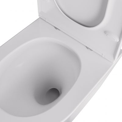 Uptrend Amaro miska WC z deską wolnoopadającą wisząca bez kołnierza ze spłukiwaniem wirowym biały połysk TR2217R