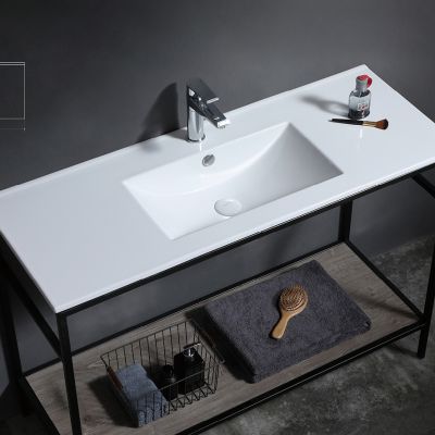 Uptrend Neva umywalka 120x46 cm meblowa/wpuszczana prostokątna biały połysk UP4530-1200