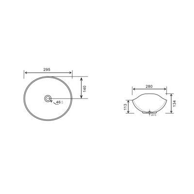 Uptrend smoll umywalka 28x14 cm owalna nablatowa biała TR40166