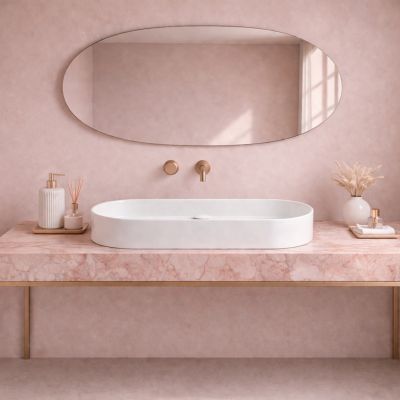 Uptrend Peonia umywalka 65x34,5 cm owalna nablatowa biała TR41363