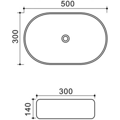 Uptrend Sparrow umywalka 50x30 cm owalna nablatowa biała TR41385-U20