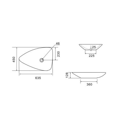 Uptrend Besta umywalka 63x13 cm owalna nablatowa biała TR4923