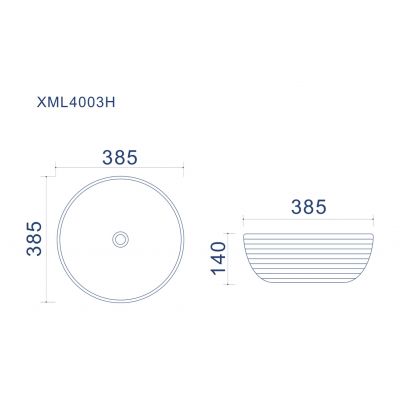 Uptrend Sofia umywalka 38,5x38,5 cm nablatowa okrągła czarny połysk/biały połysk UP4003H-2-B18+B20