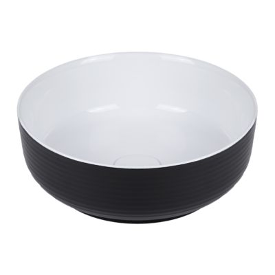 Uptrend Sofia umywalka 38,5x38,5 cm nablatowa okrągła czarny połysk/biały połysk UP4003H-2-B18+B20