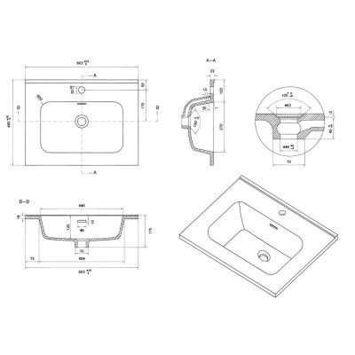 Uptrend Venta umywalka 61x46 cm prostokątna meblowa-wpuszczana biała UP410-600