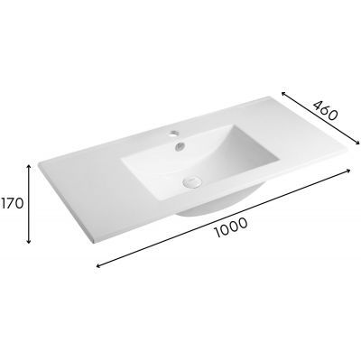 Uptrend Neva umywalka 100x46 cm meblowa prostokątna biały połysk UP4530-1000