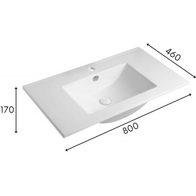 Uptrend Neva umywalka 80x46 cm meblowa prostokątna biały połysk UP4530-800